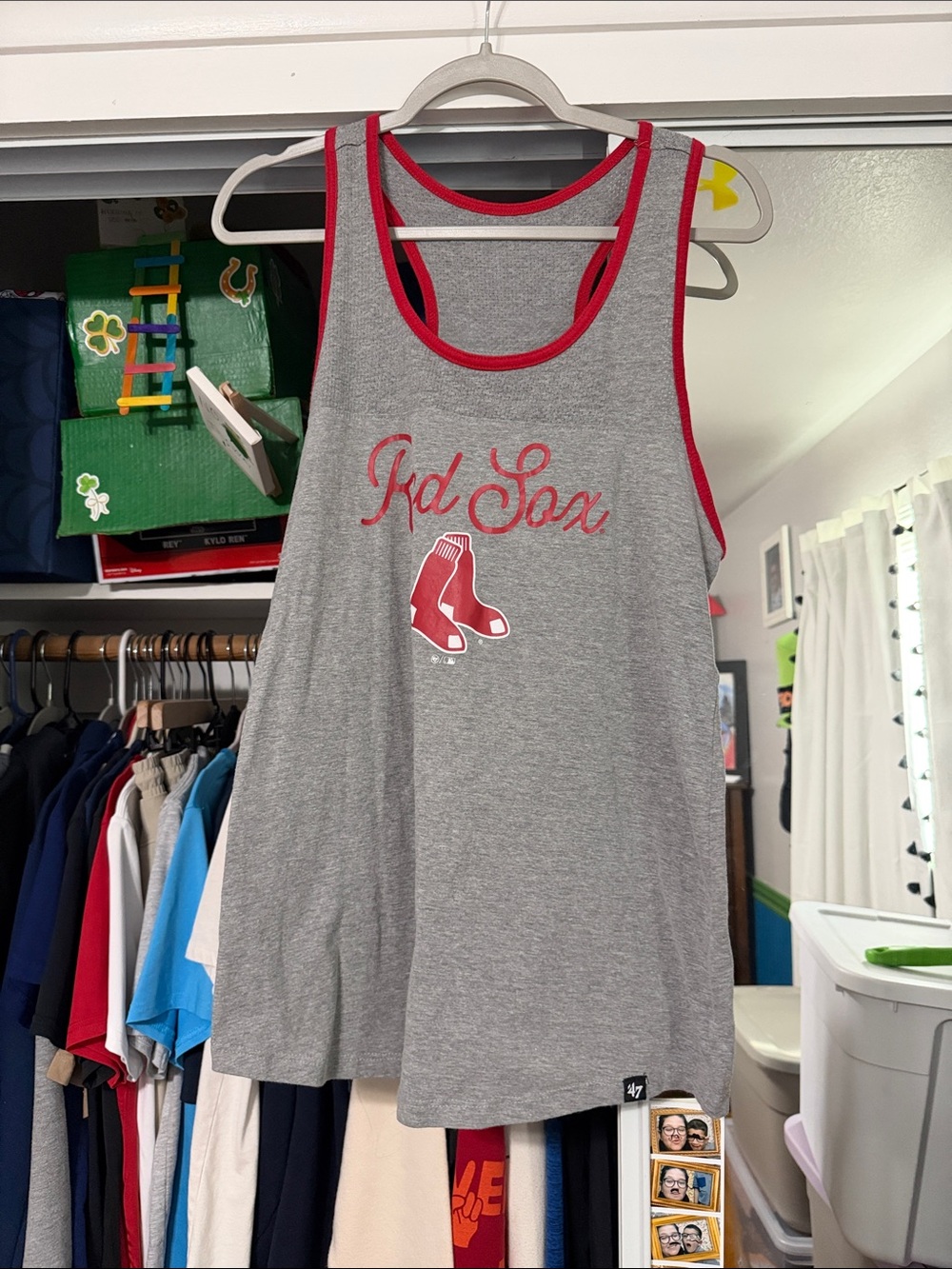 Red Sox Grey & Red Tank Top